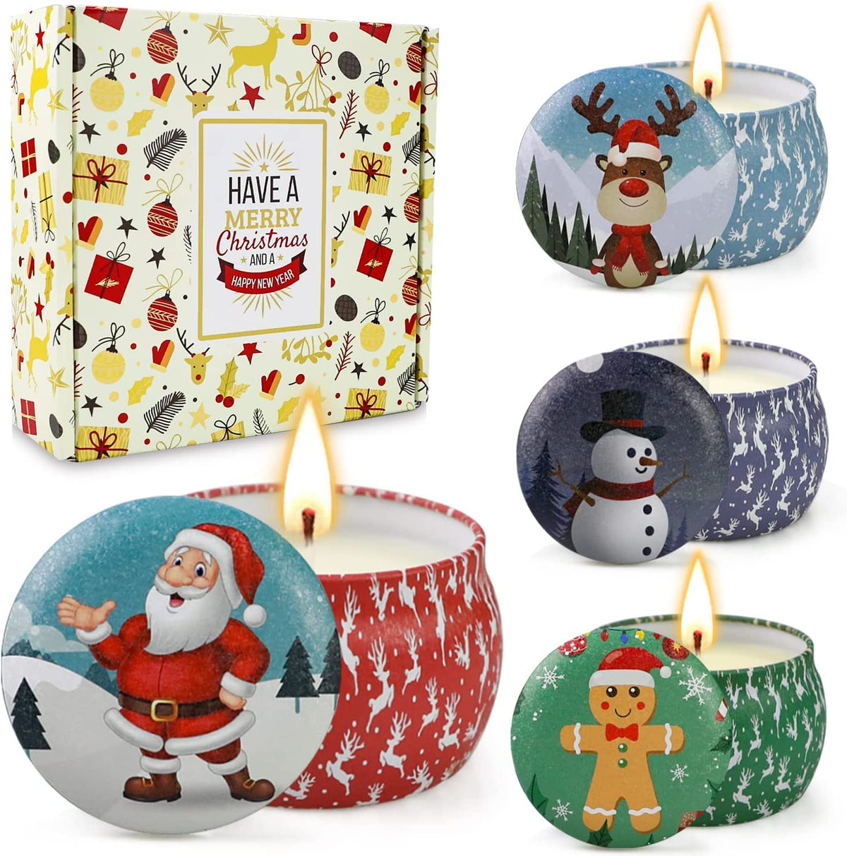 Scented Candles Gift Set for Women, 4 Pack Soy Wax Candles for Home Scented