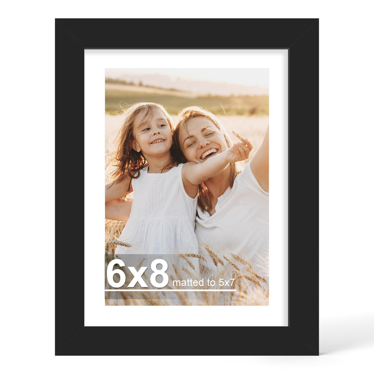 Hongkee 4x6 Picture Frame with Real Glass Wood Frame, 1 Pack (Mat 3.5x5)