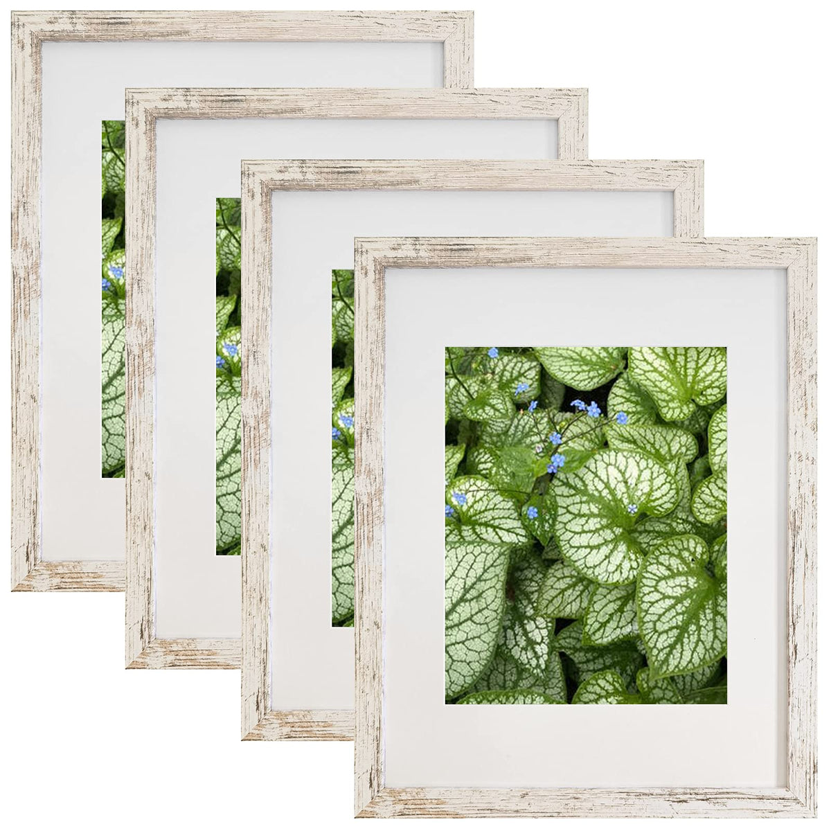SESEAT 8x10 Picture Frames Rustic Brown with Mat Photo Frames 4 Packs for Tabletop or Wall