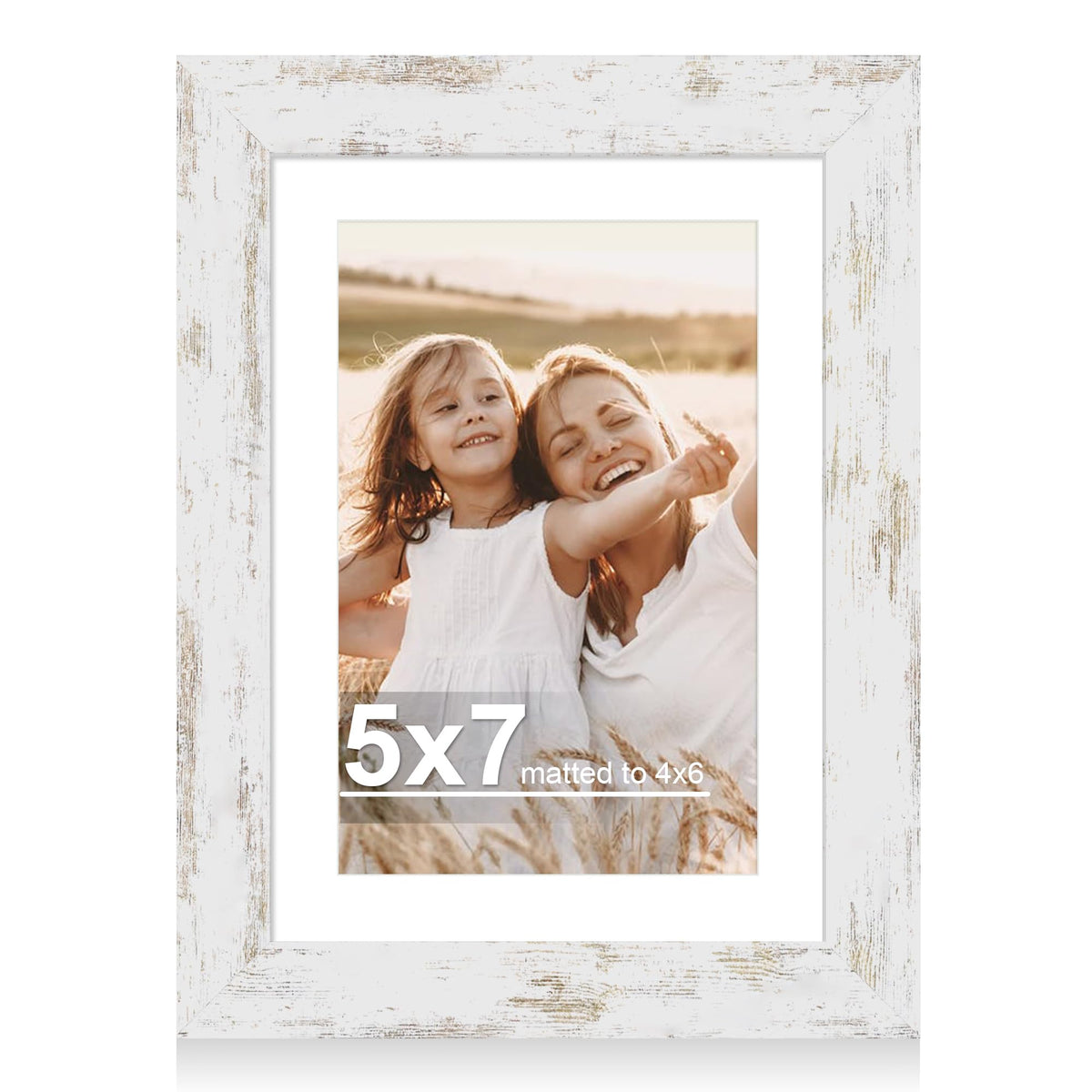 Hongkee 4x6 Picture Frame with Real Glass Wood Frame, 1 Pack (Mat 3.5x5)