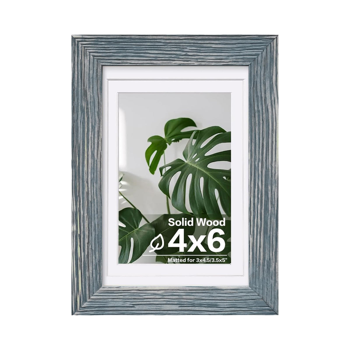 Egofine 11x14 Picture Frame Made of Solid Wood Covered by Plexiglass, Display Pictures 5x7/8x10 with Mat or 11x14 Without Mat for Table Top Display and Wall Mounting Photo Frame, Navy Blue
