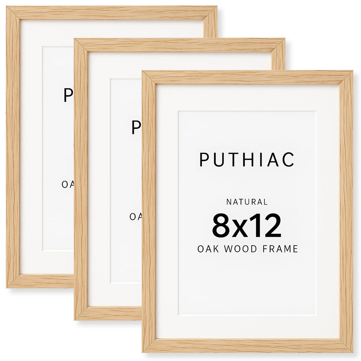 puthiac 11x14 Solid Oak Wood Picture Frame, Natural Oak, 1 Pack