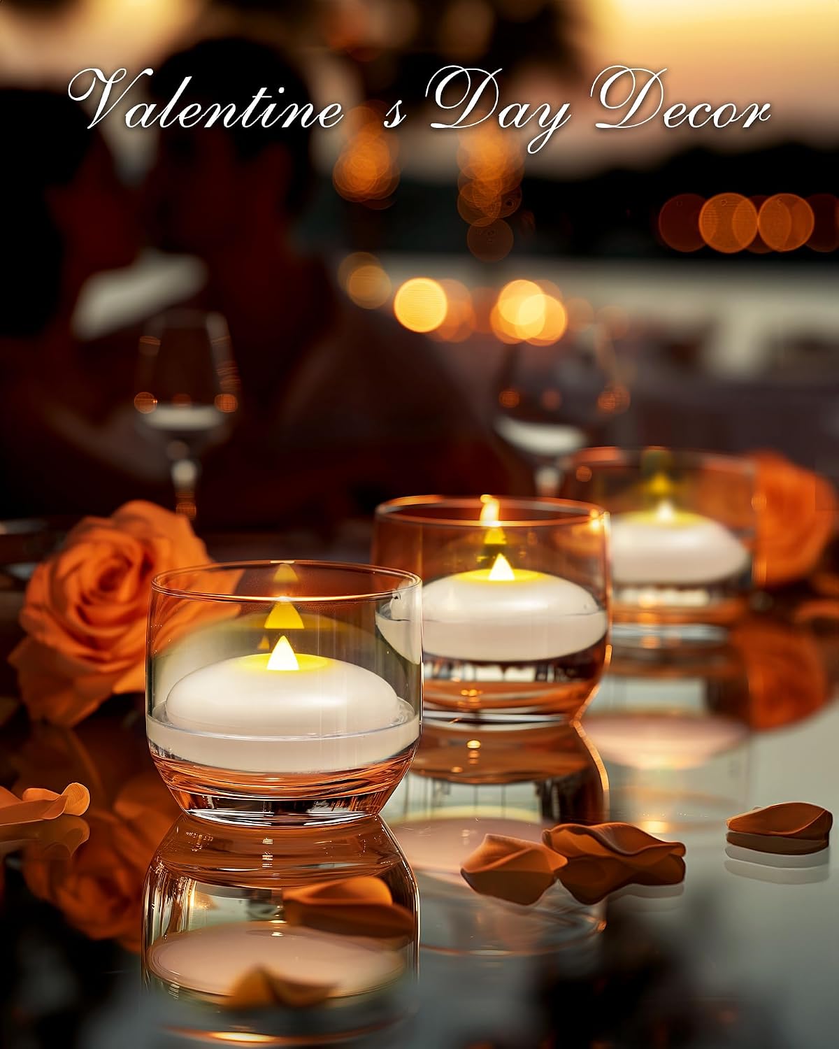 Homemory 24Pack 3" White Flameless Floating LED Candle, Waterproof Tealight