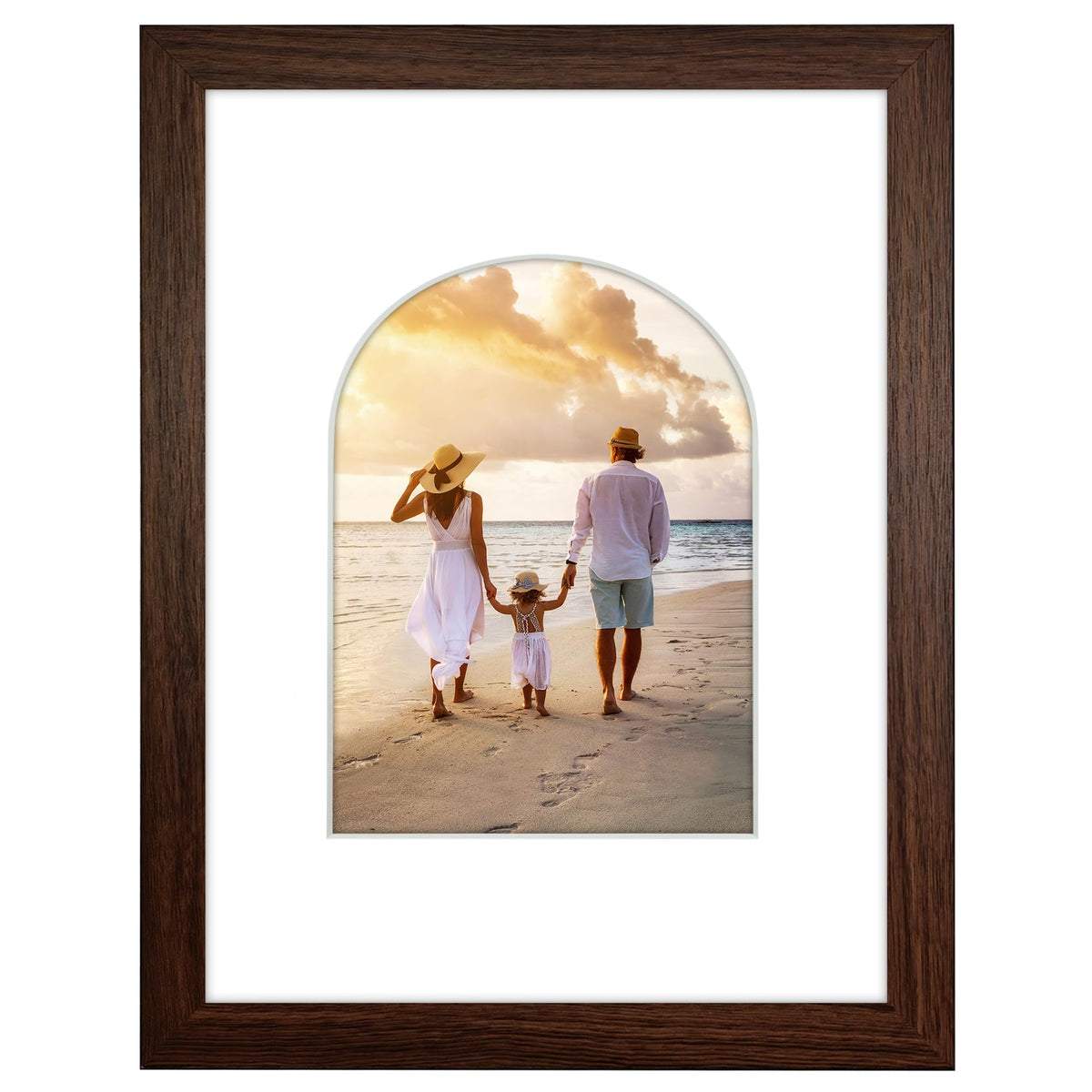 Americanflat 11x14 Picture Frame - Matted to 8x10 - Silver