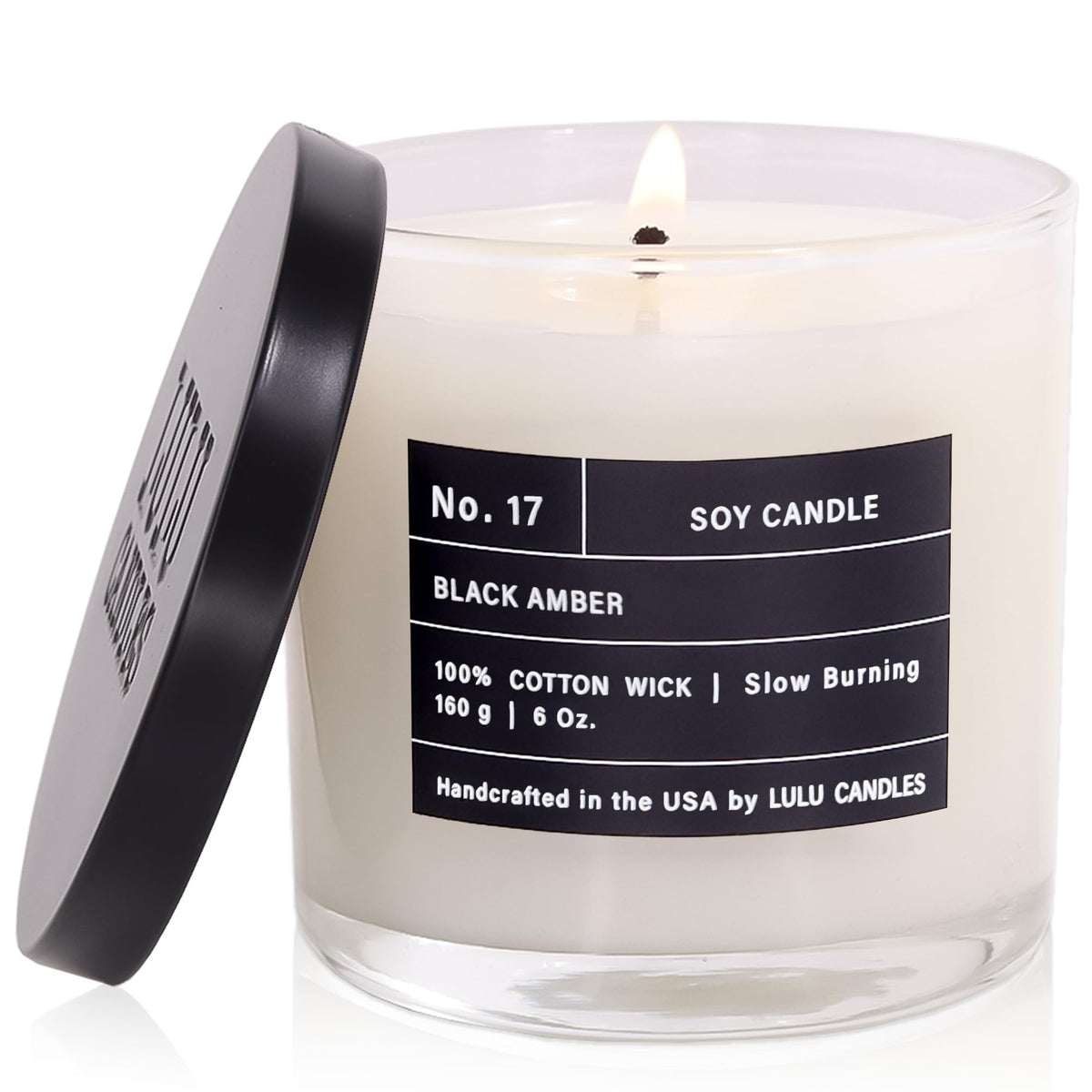 Lulu Candles Jasmine, Oud & Sandalwood Scented Soy Blend Jar Candle, 9 Oz.
