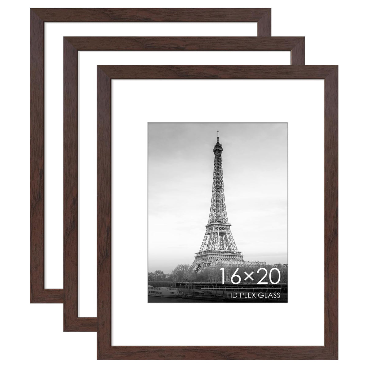 12x16 Picture Frame Brown, Classic Poster Frame for Wall Mounting