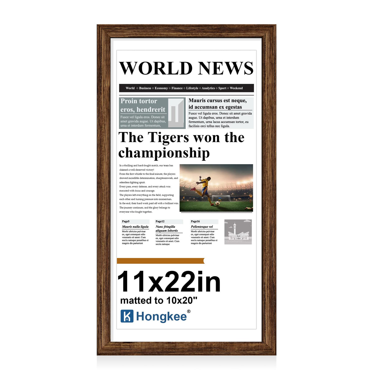Hongkee 4x6 Picture Frame with Real Glass Wood Frame, 1 Pack (Mat 3.5x5)