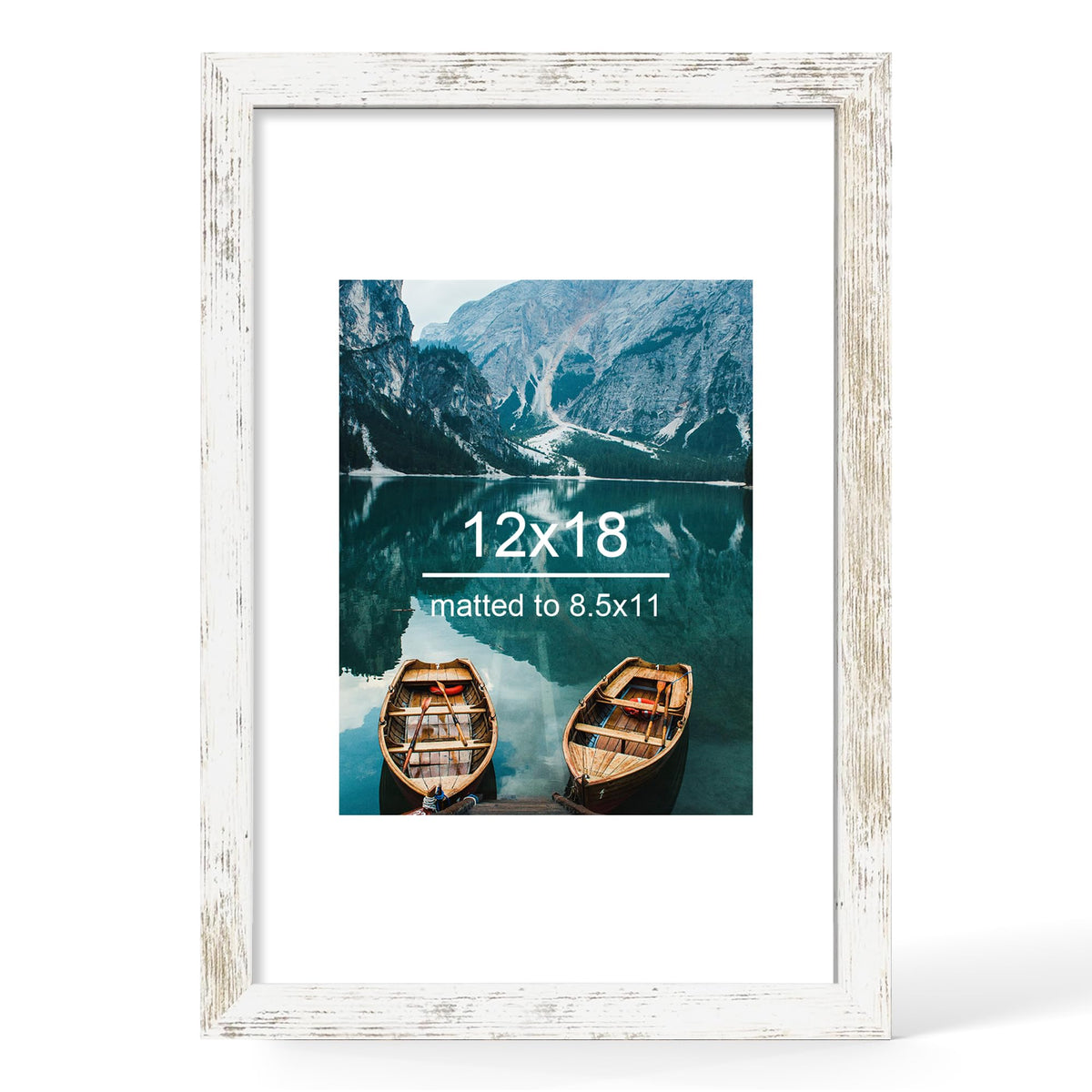 Hongkee 4x6 Picture Frame with Real Glass Wood Frame, 1 Pack (Mat 3.5x5)