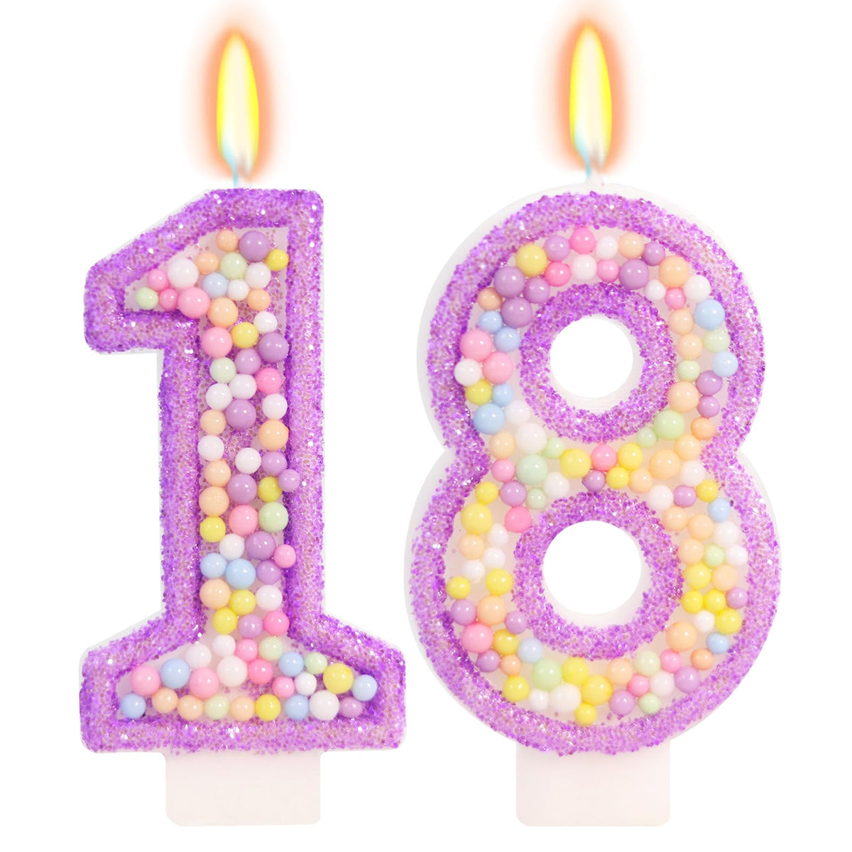 Pastel Macaron Number 2 Candle, 2nd Birthday Decorations for Girl