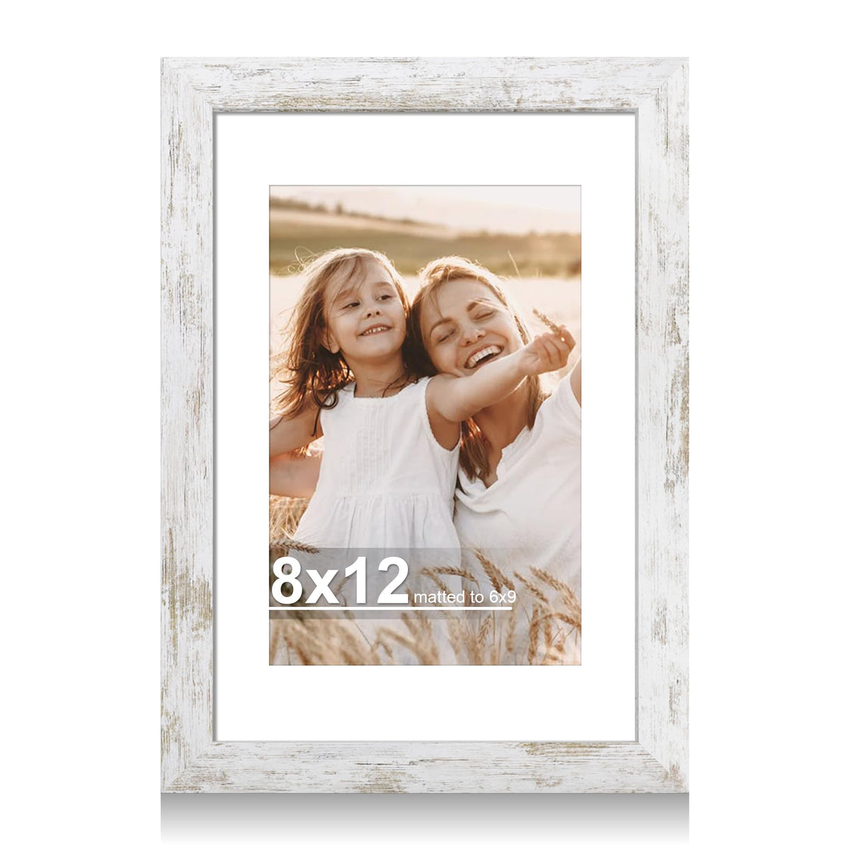 Hongkee 4x6 Picture Frame with Real Glass Wood Frame, 1 Pack (Mat 3.5x5)