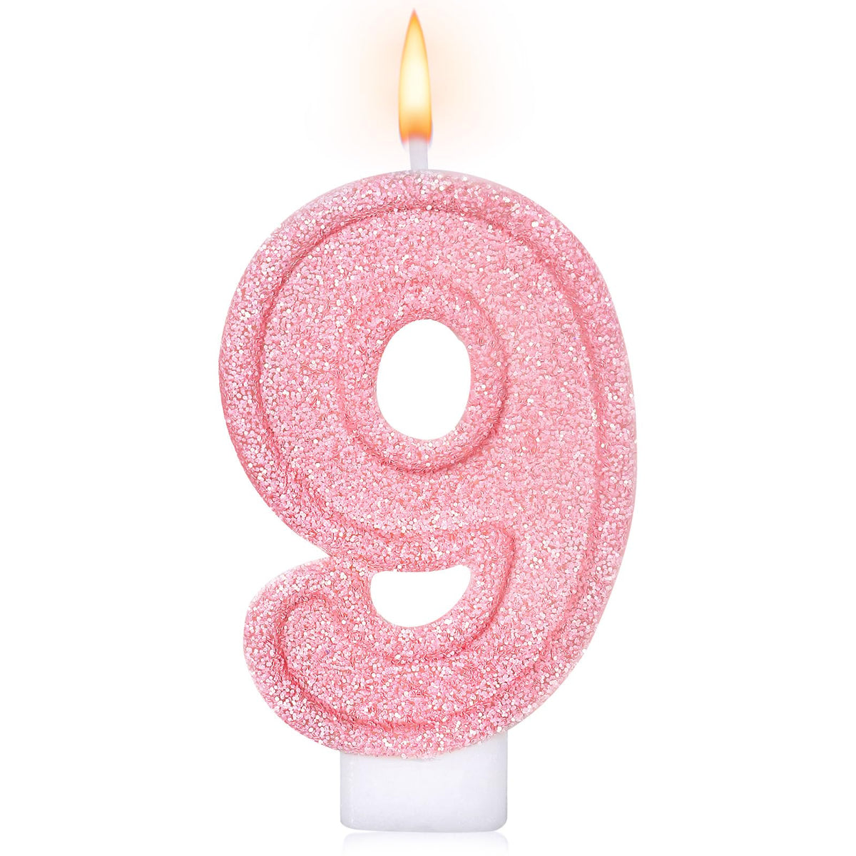 Cute Number 1 Birthday Candle, Glitter Pink Number Candles, First Birthday Cake Topper Decoration, Party Supplies Anniversary Celebrations