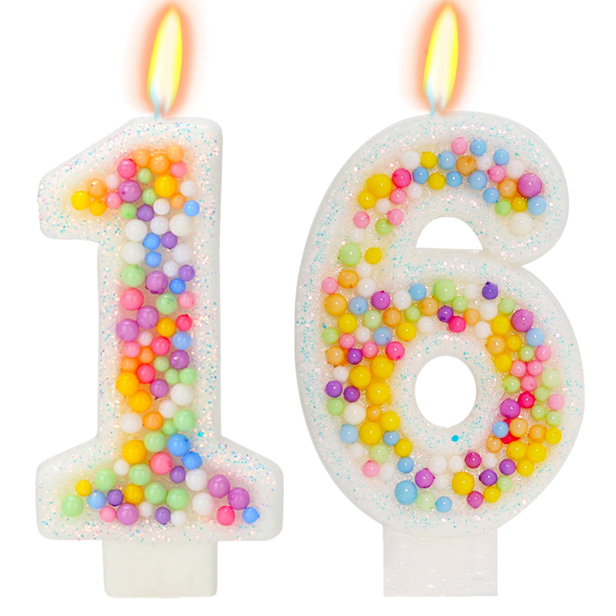 Pastel Macaron Number 2 Candle, 2nd Birthday Decorations for Girl