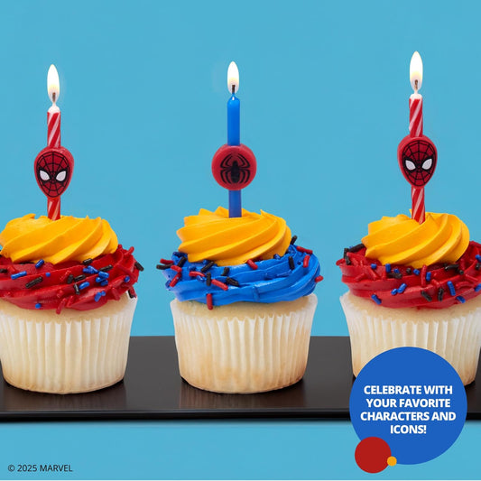 Marvel's Spider-Man™ Birthday Candles | Cake Decoration Toppers | 6 Count