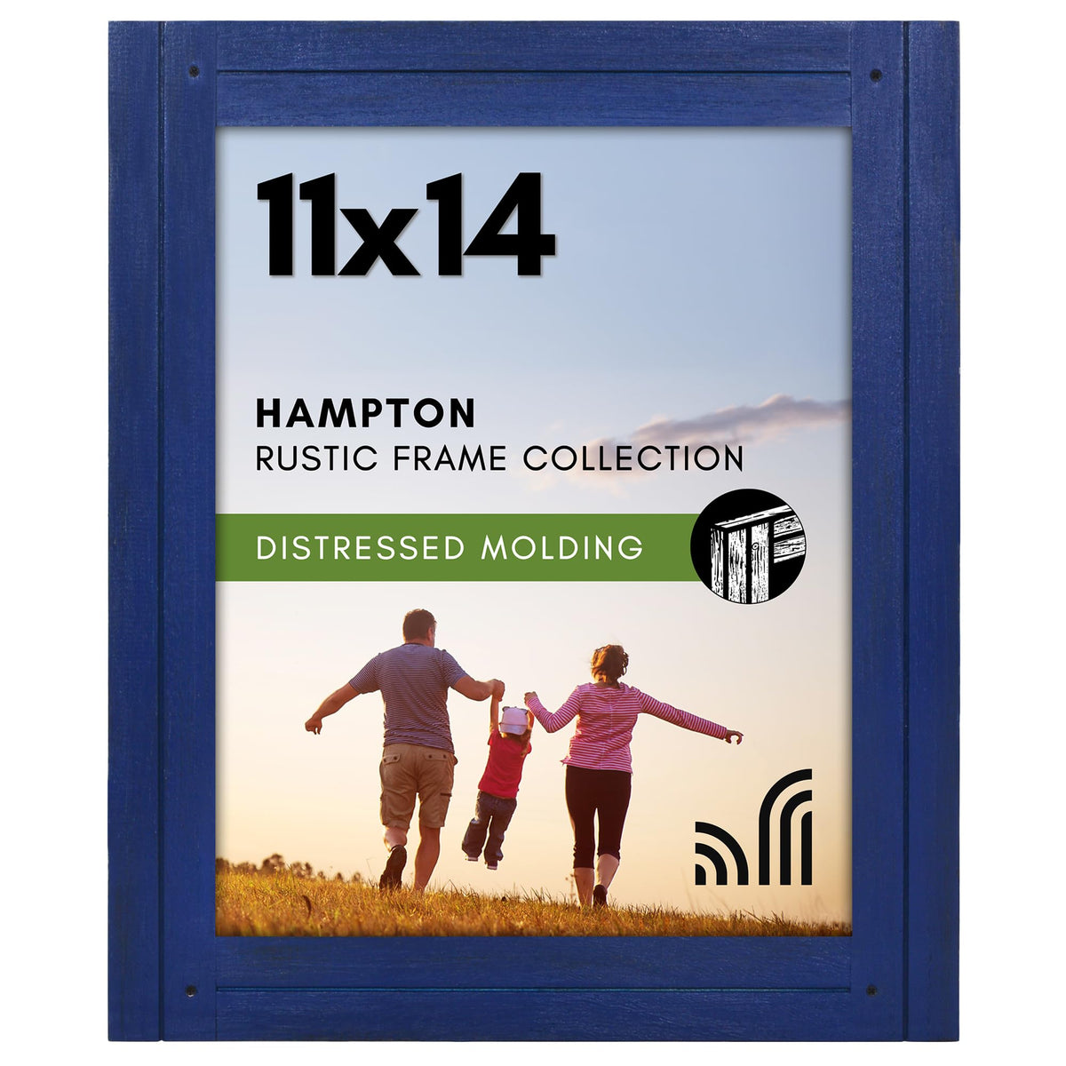 Americanflat 5x7 Picture Frame - Distressed Wood - Charcoal Black