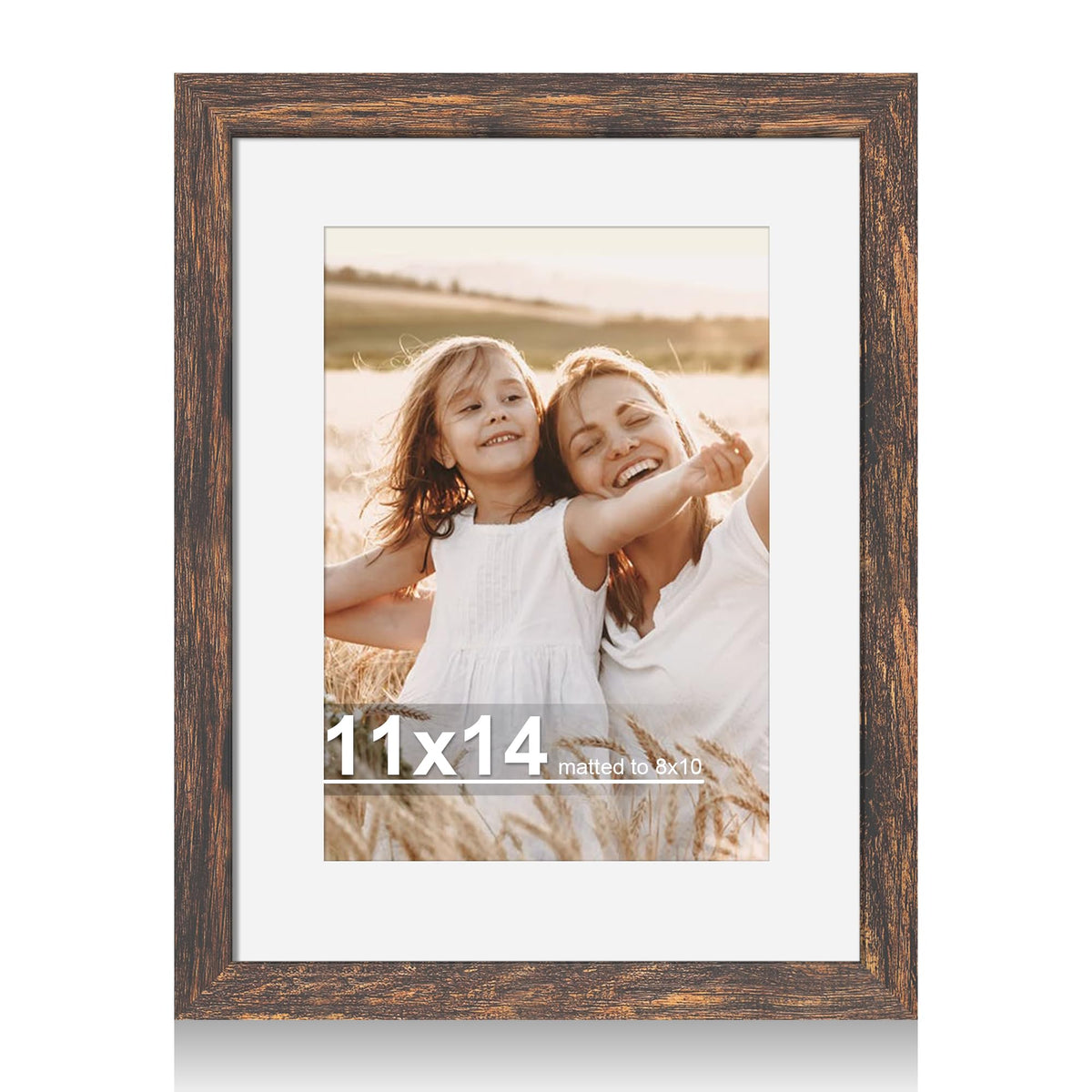 Hongkee 4x6 Picture Frame with Real Glass Wood Frame, 1 Pack (Mat 3.5x5)