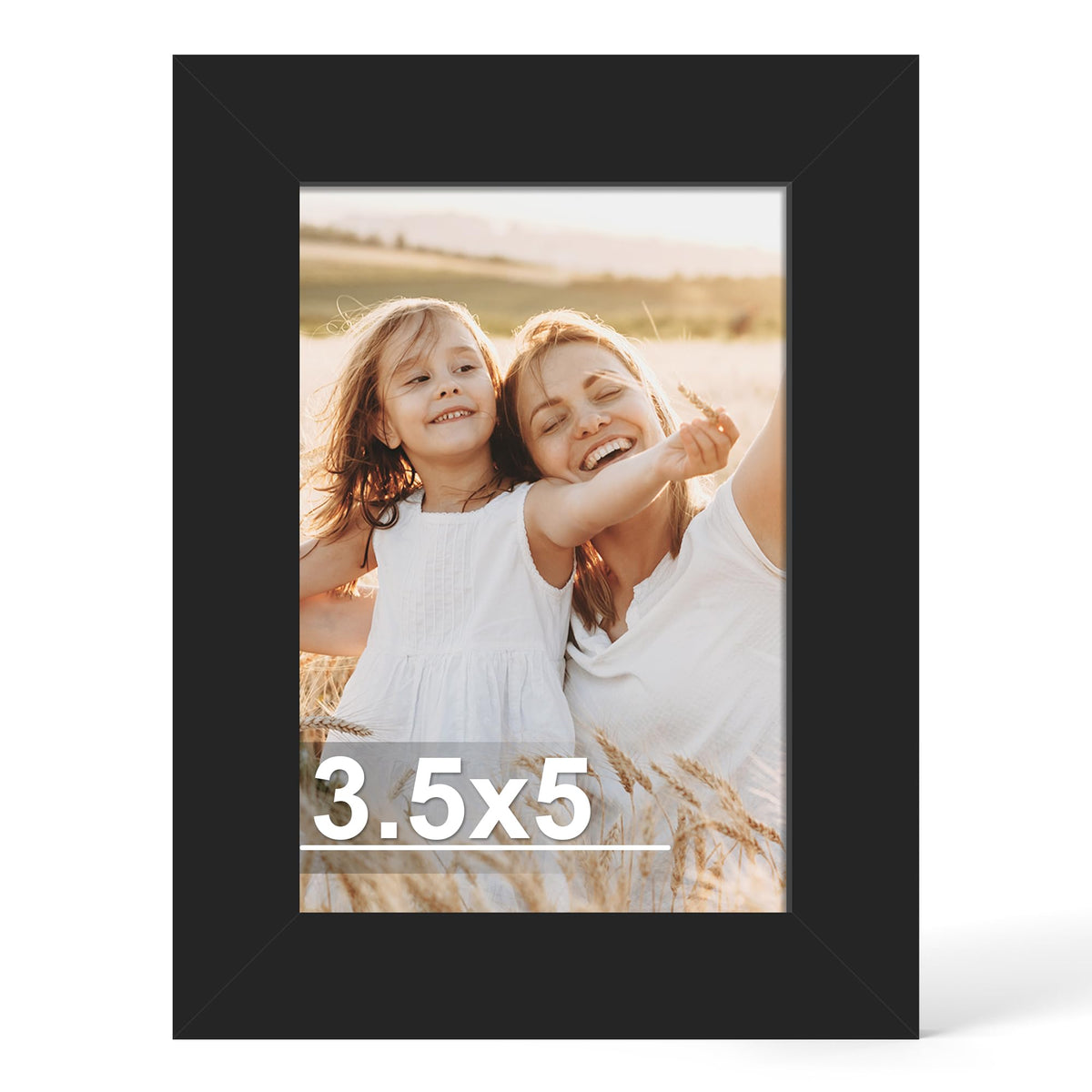 Hongkee 4x6 Picture Frame with Real Glass Wood Frame, 1 Pack (Mat 3.5x5)