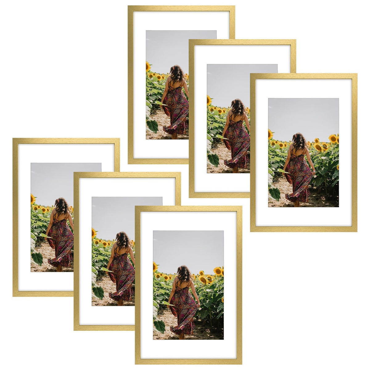 Frametory 2 Pack 11x14 Black Picture Frame with Real Glass Mat for 8x10