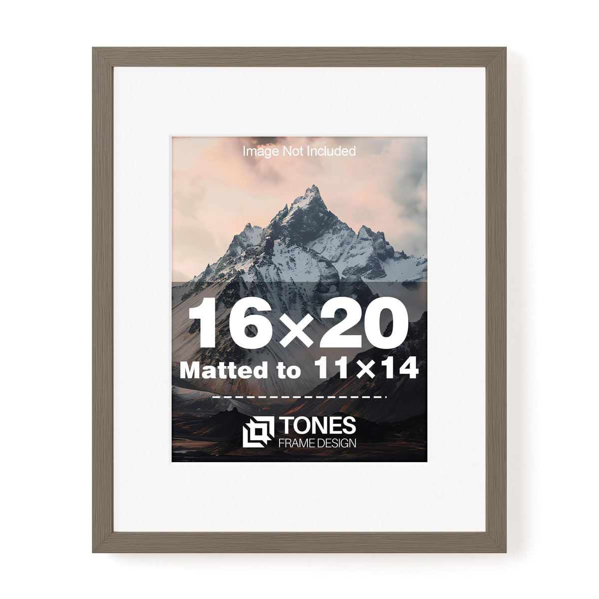 TONES FRAME DESIGN 11x14 Picture Frame with Mat to 8x10 Natural Wood,2 Pack