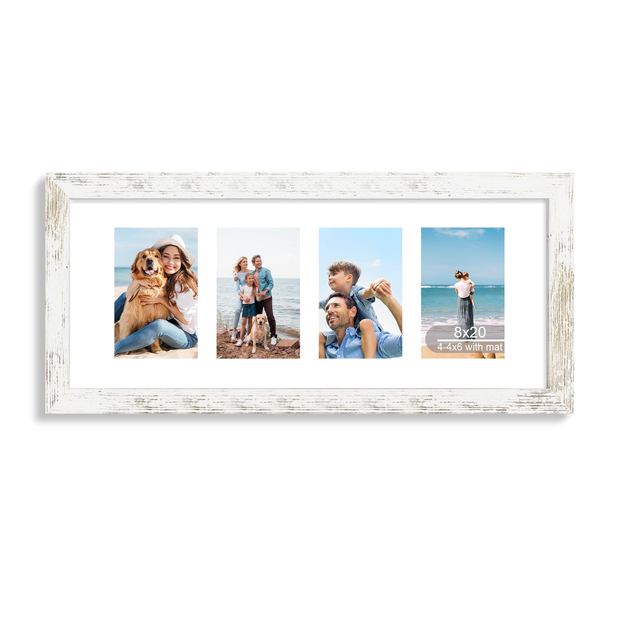 Hongkee 4x6 Picture Frame with Real Glass Wood Frame, 1 Pack (Mat 3.5x5)