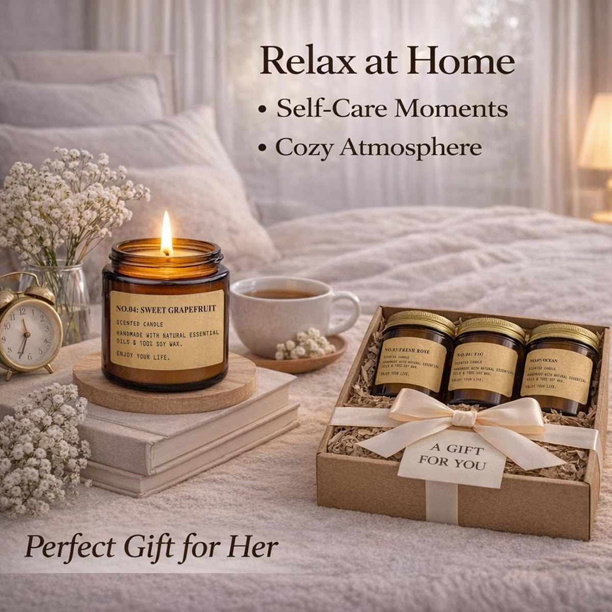 Scented Candles for Home,8 Pack Soy Wax Candle Set,Scented Candles Gift Set