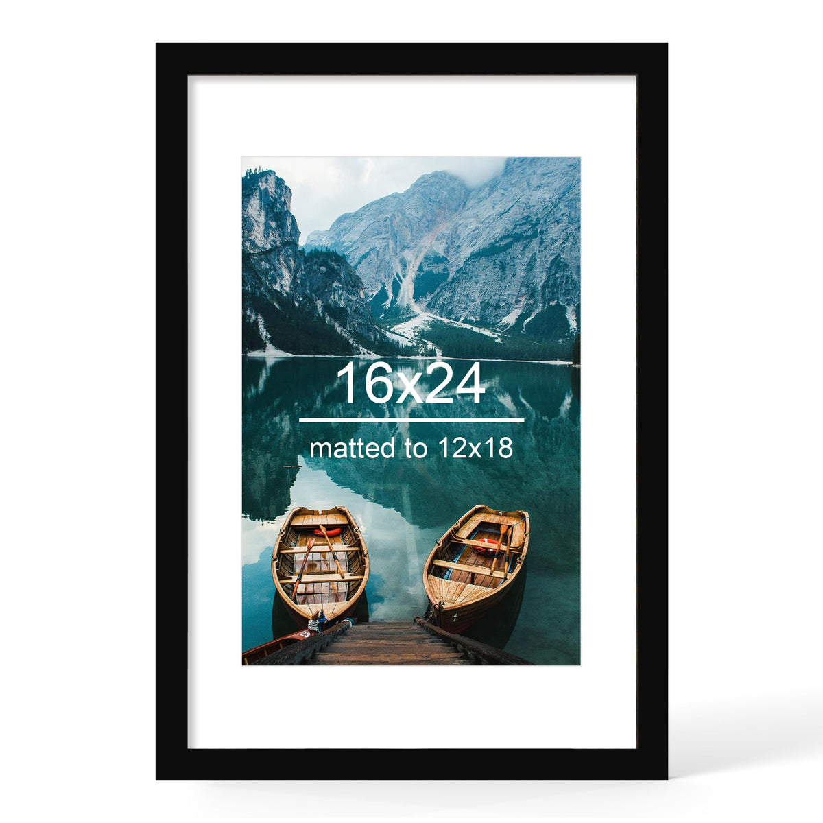 Hongkee 4x6 Picture Frame with Real Glass Wood Frame, 1 Pack (Mat 3.5x5)