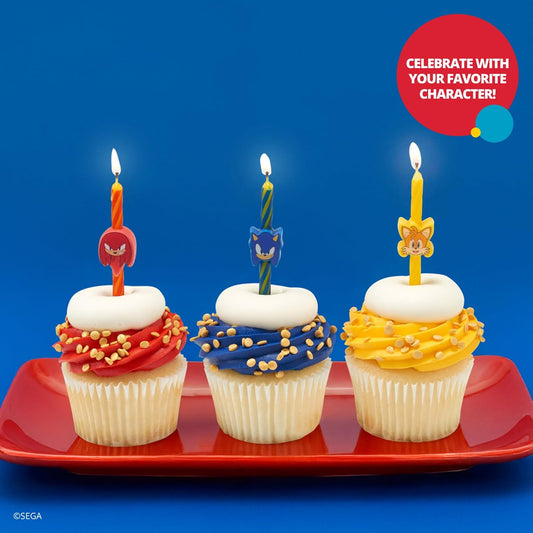 Sonic the Hedgehog Birthday Candles | Cake Decoration Toppers | 6 Count