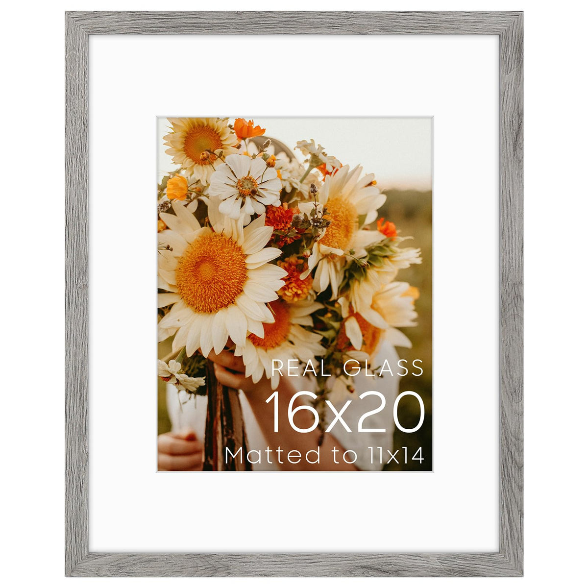 Golden State Art 8x10 Blue Picture Frame Mat for 5x7 Real Glass