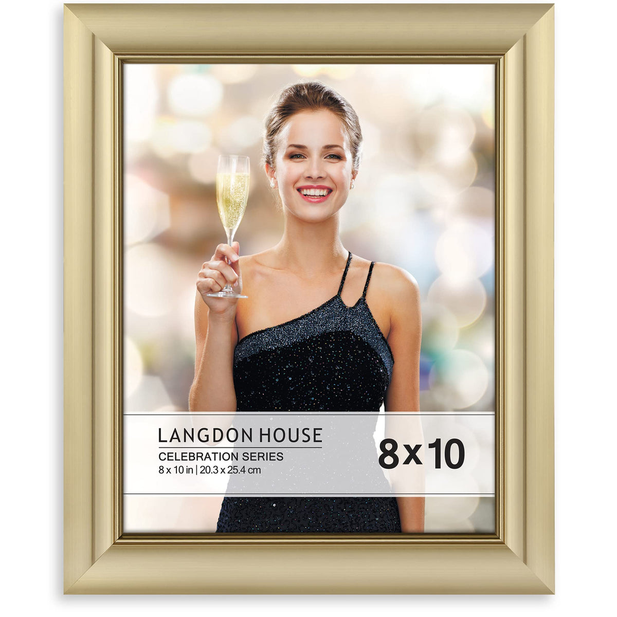 Langdon House - 8x10 Silver Picture Frame - Contemporary Glam Frame
