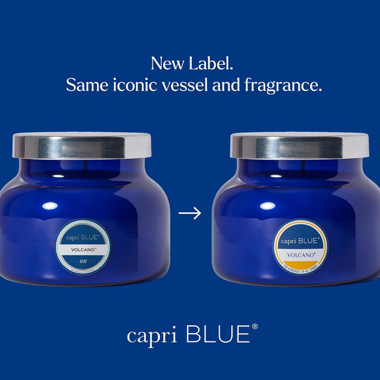 Capri Blue Volcano Scented Candles - Luxury Glass Jar Candles for Home Scented with Tropical Fruit & Sugared Citrus - Soy Wax Blend - Blue Color (19 oz)