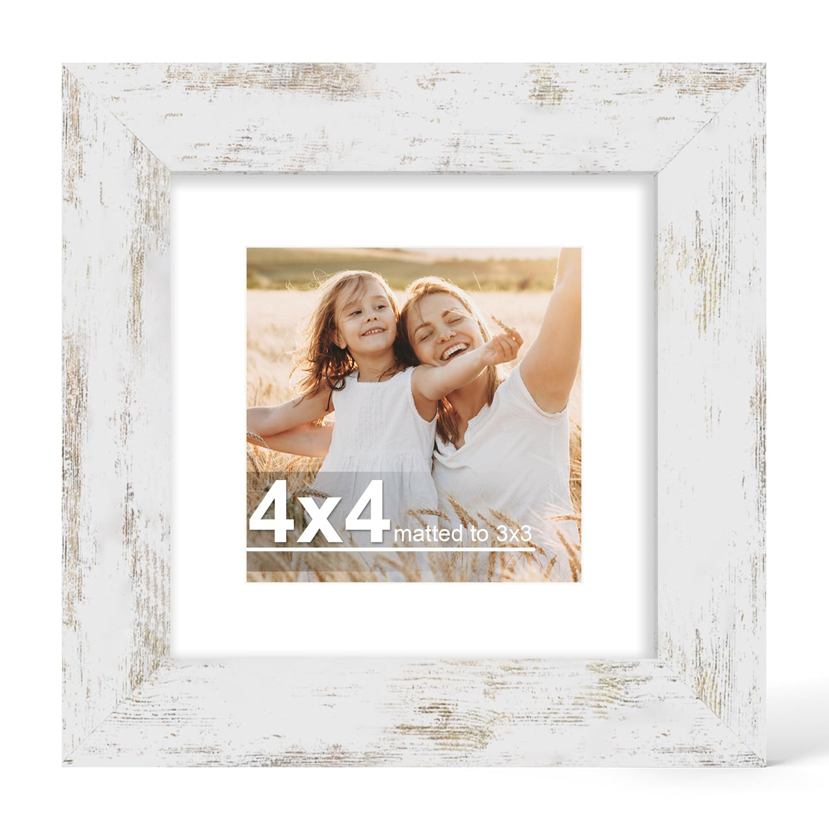 Hongkee 4x6 Picture Frame with Real Glass Wood Frame, 1 Pack (Mat 3.5x5)