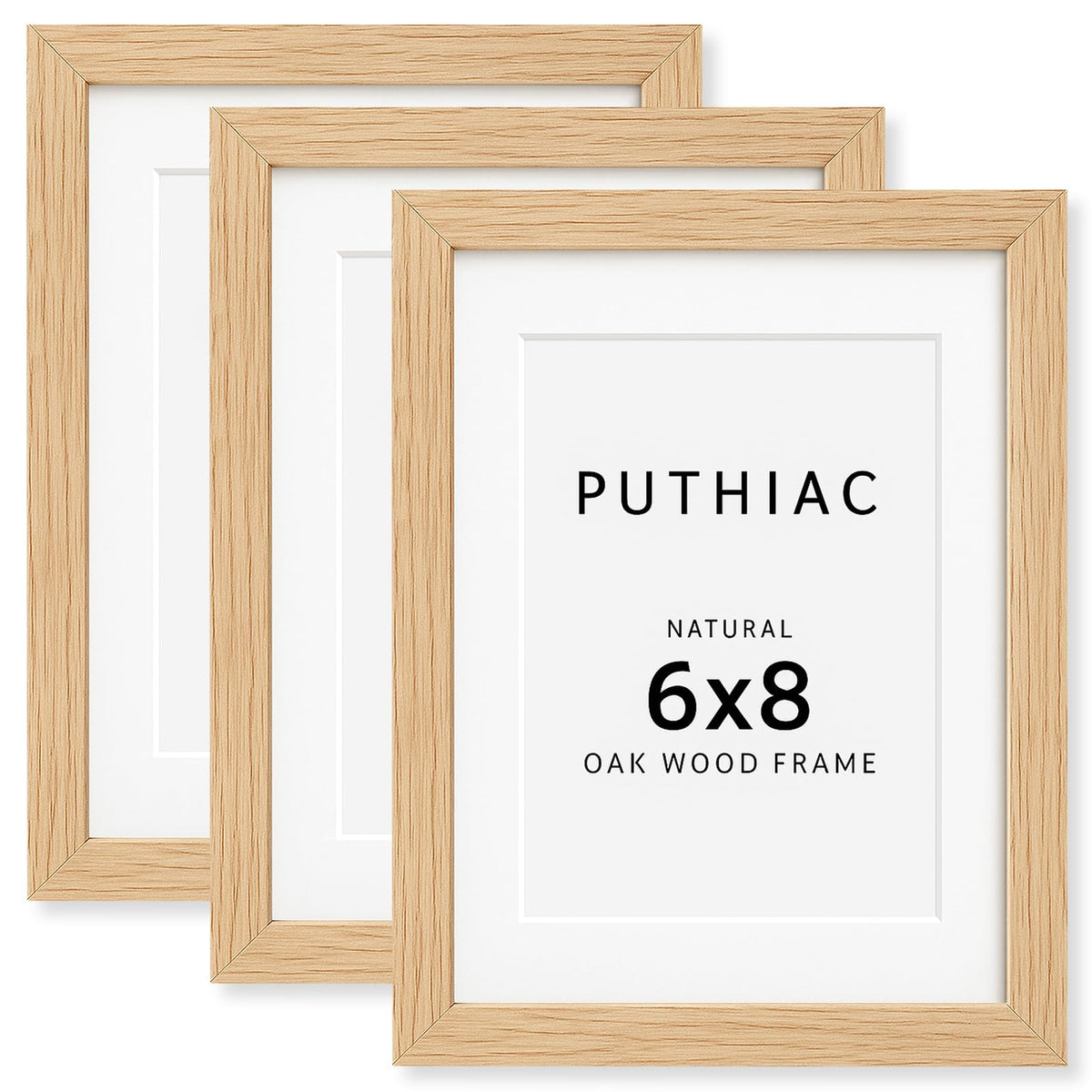puthiac 11x14 Solid Oak Wood Picture Frame, Natural Oak, 1 Pack