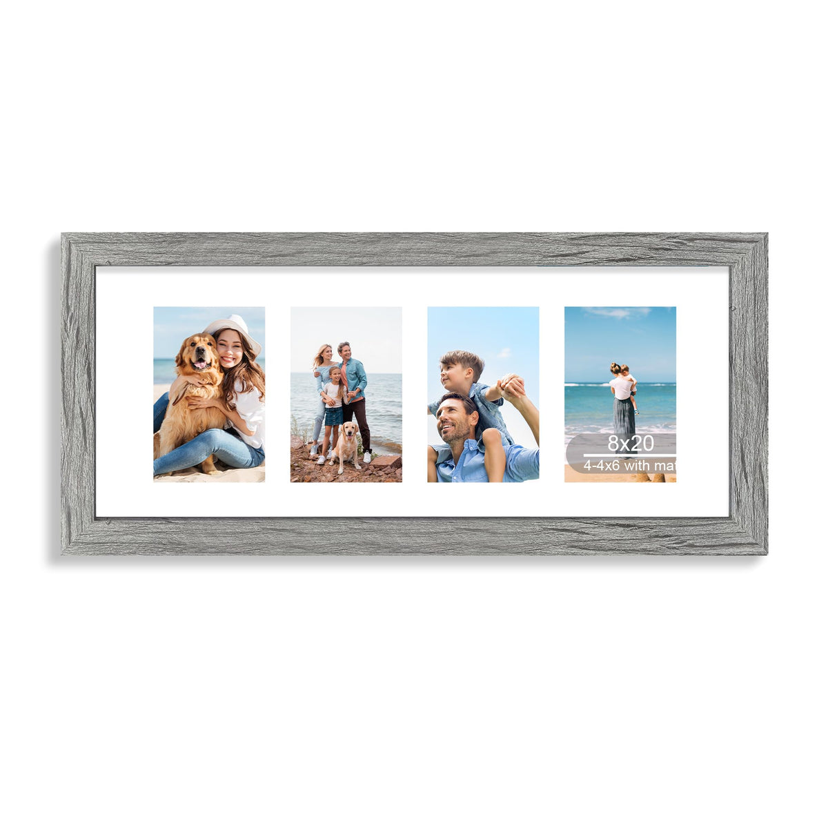 Hongkee 4x6 Picture Frame with Real Glass Wood Frame, 1 Pack (Mat 3.5x5)