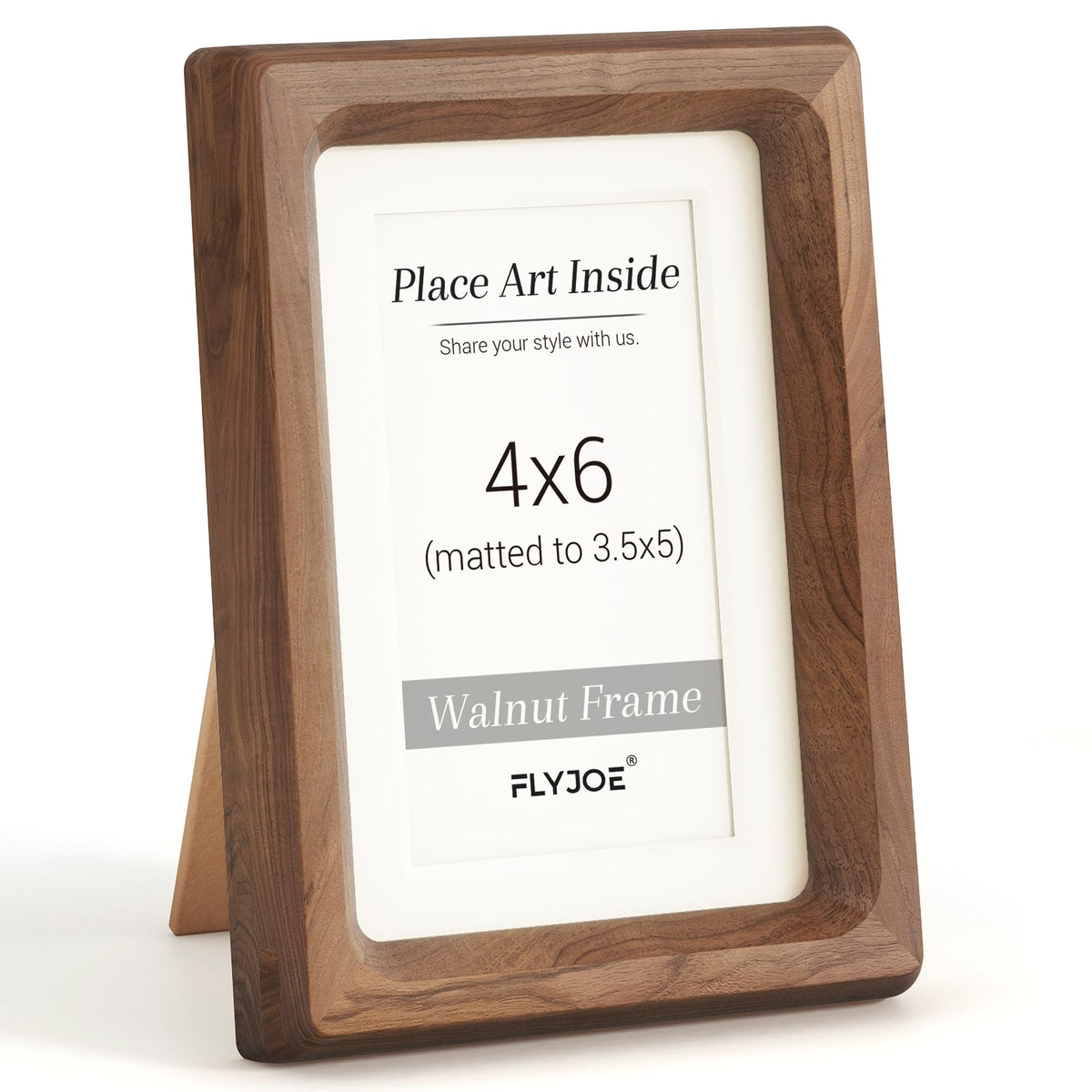 Picture Frame, USA-Sourced Hardwood Photo Frame, Walnut, 5x7