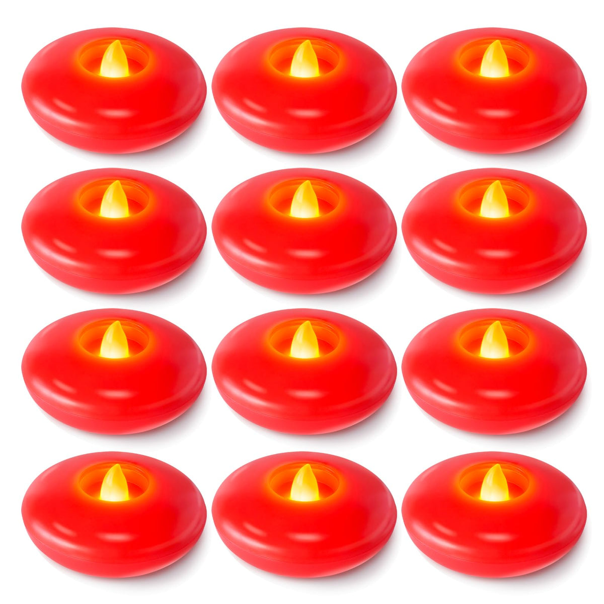 Homemory 24Pack 3" White Flameless Floating LED Candle, Waterproof Tealight