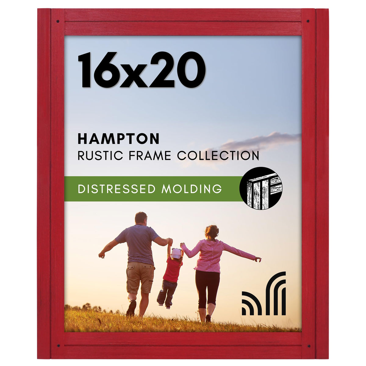 Americanflat 5x7 Picture Frame - Distressed Wood - Charcoal Black
