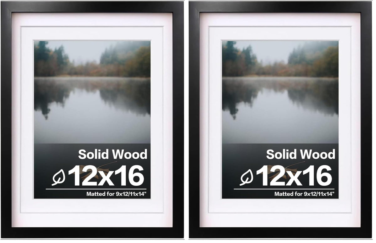 Egofine 11x14 Picture Frame Made of Solid Wood Covered by Plexiglass, Display Pictures 5x7/8x10 with Mat or 11x14 Without Mat for Table Top Display and Wall Mounting Photo Frame, Navy Blue
