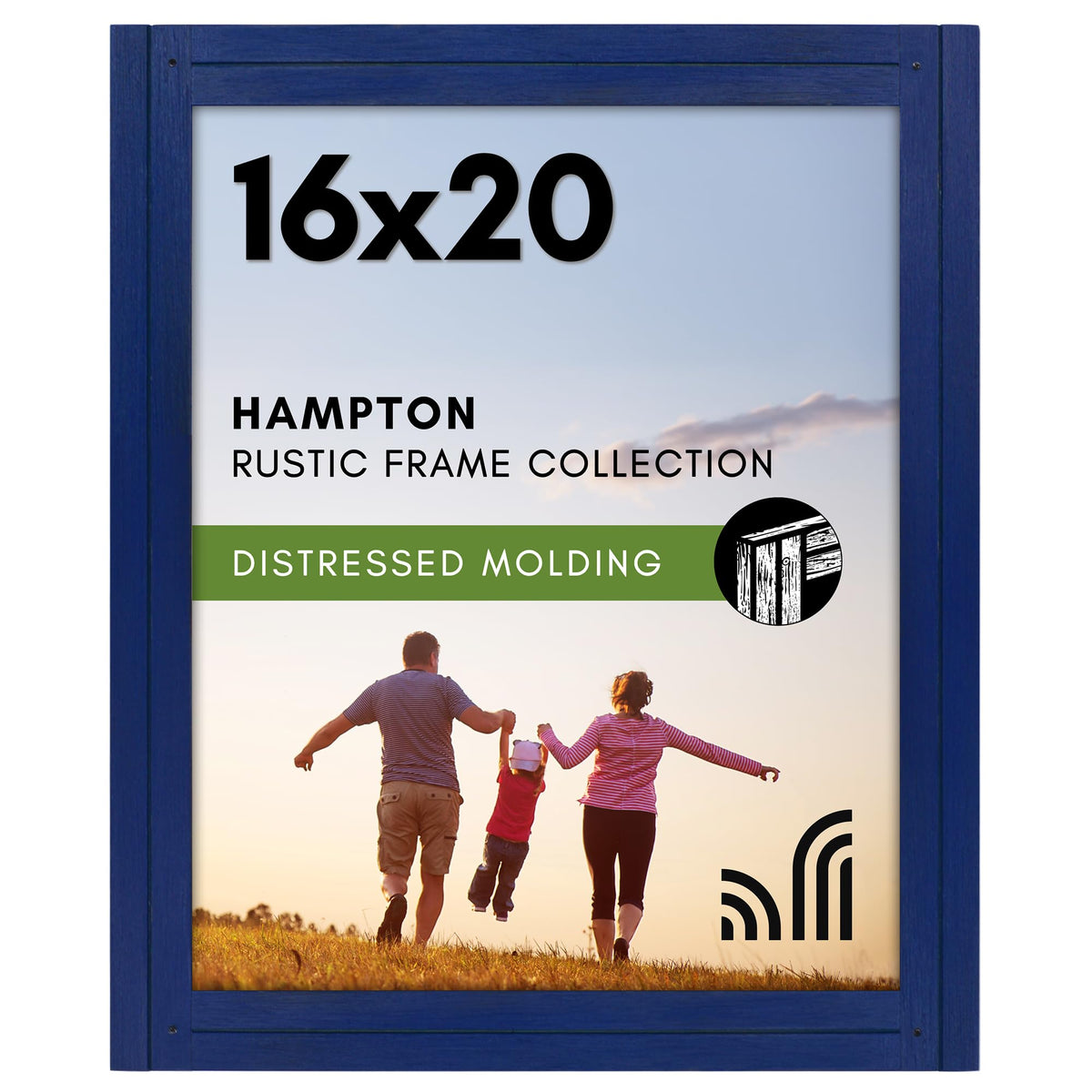 Americanflat 5x7 Picture Frame - Distressed Wood - Charcoal Black