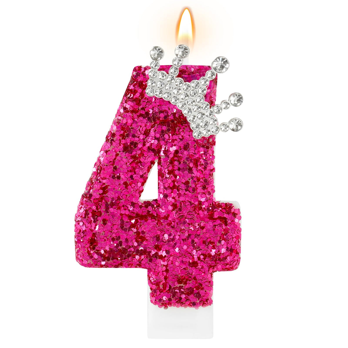 Birthday Number Candles,Purple Crown Birthday Candles for Cake,Glitter Number 7 Candle Cake Topper with Sequins for Anniversary Celebrations Supplies (Number 7)