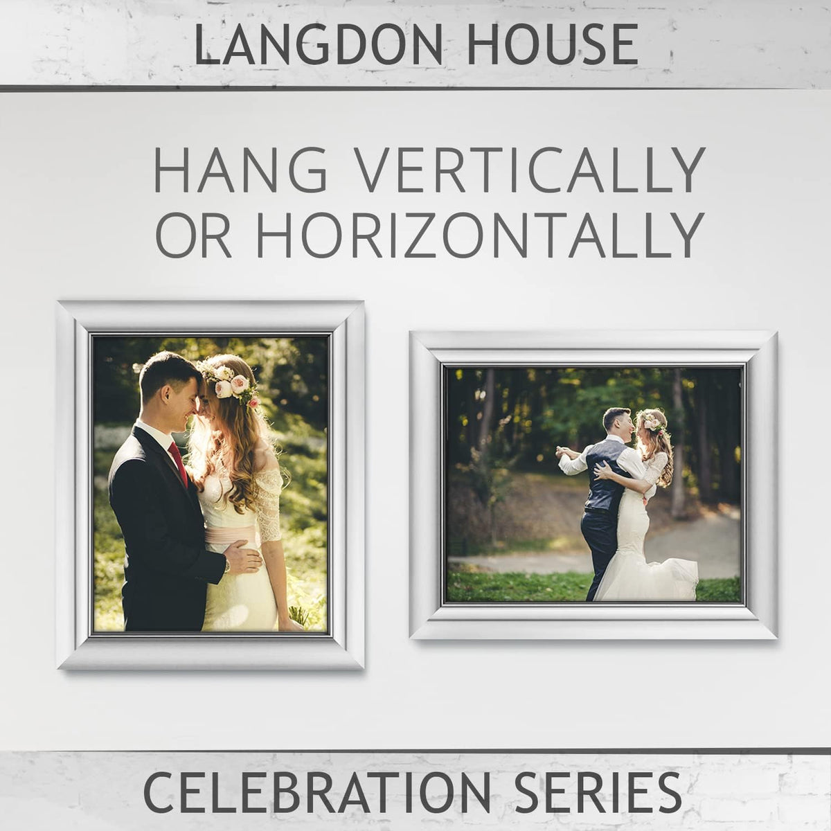 Langdon House - 8x10 Silver Picture Frame - Contemporary Glam Frame