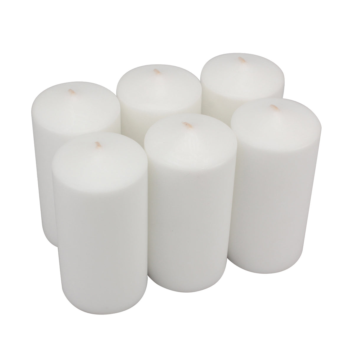 Stonebriar Unscented White Tall Pillar Candles, 65 Hour Burning Candle Pillars, Perfect for Decor, Weddings, Emergencies 3" X 6", 6 count