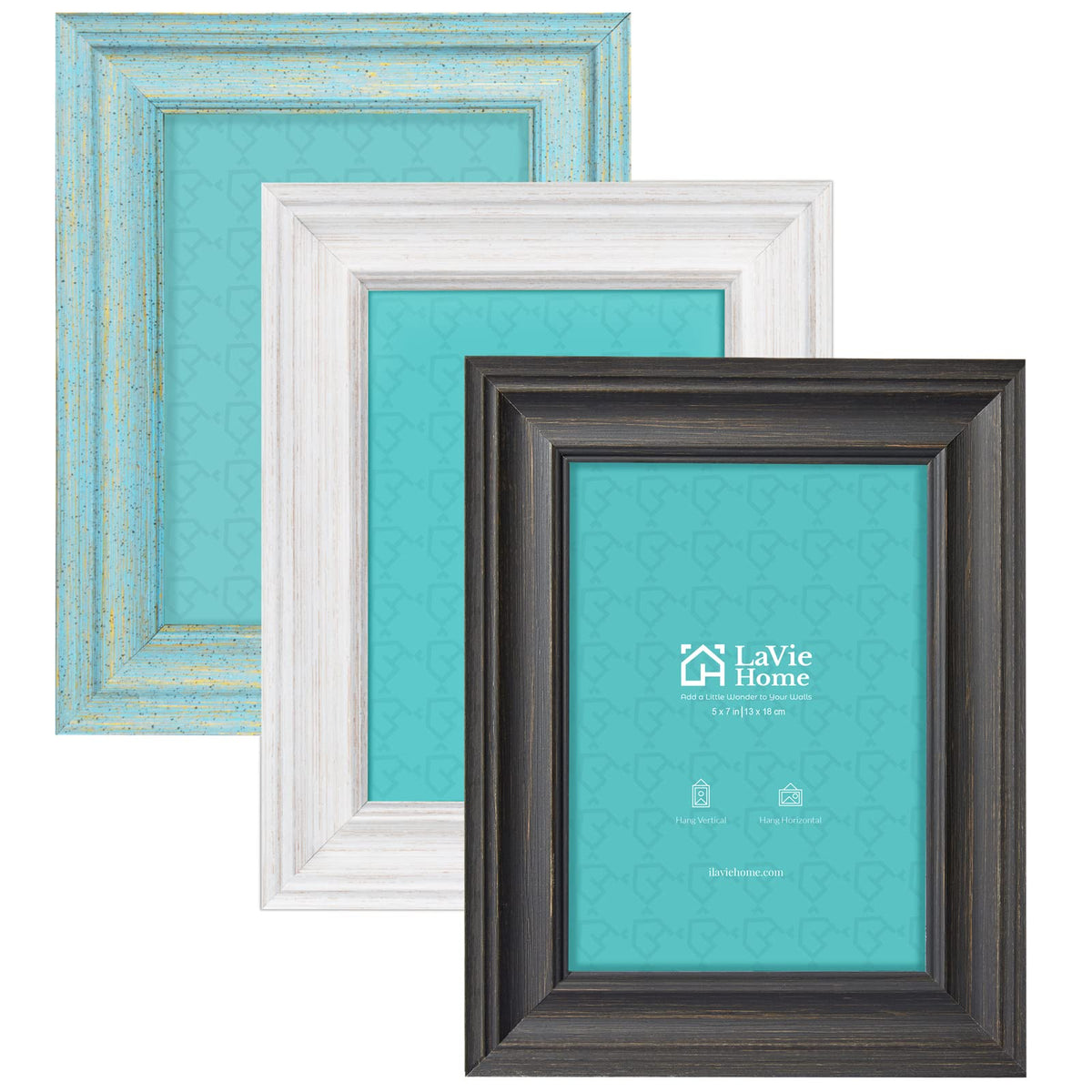 LaVie Home 11x14 Picture Frames (1 Pack, Distressed White) Rustic Single Photo Frame with Plexiglass for Wall Mount Display, for Home Decoration, Office Decor