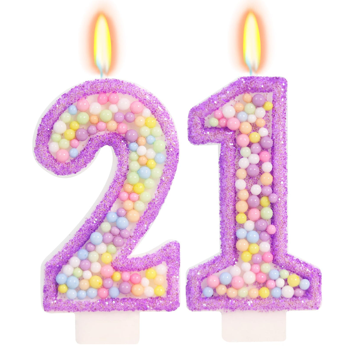 Pastel Macaron Number 2 Candle, 2nd Birthday Decorations for Girl