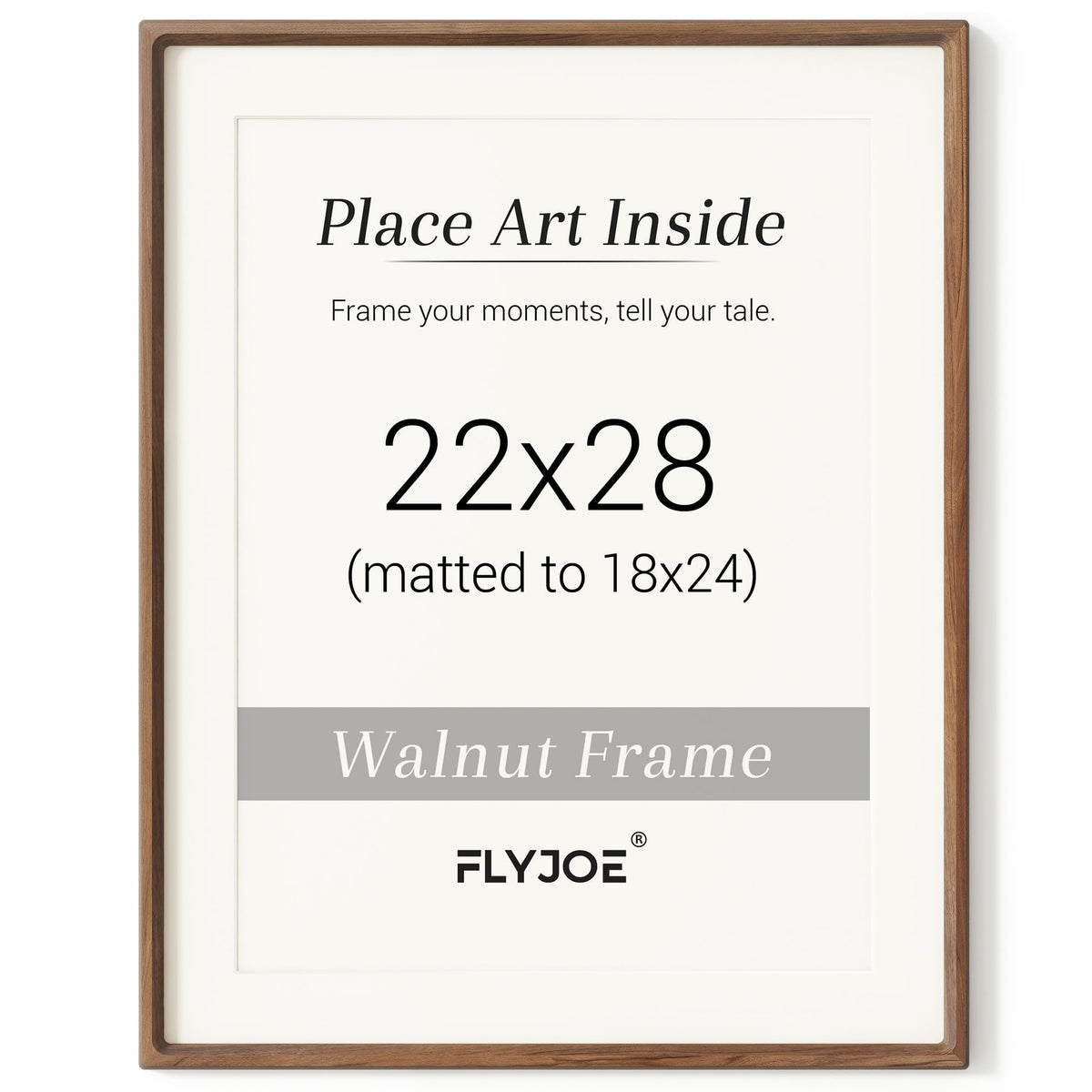 Picture Frame, USA-Sourced Hardwood Photo Frame, Walnut, 5x7