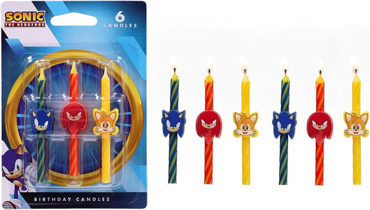 Sonic the Hedgehog Birthday Candles | Cake Decoration Toppers | 6 Count