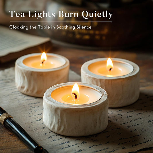Ashlux 100-Pack Unscented Palm Wax Tea Lights Candles,4.5 Hours Burn