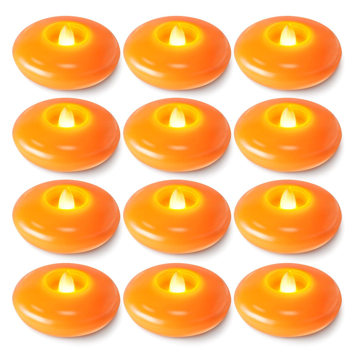 Homemory 24Pack 3" White Flameless Floating LED Candle, Waterproof Tealight