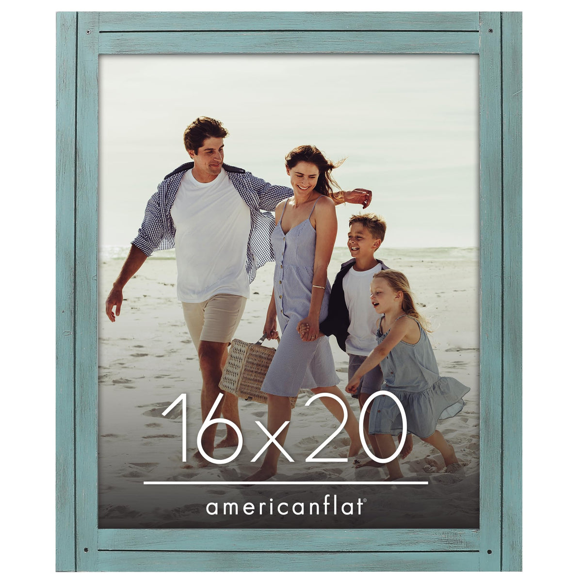 Americanflat 5x7 Picture Frame - Distressed Wood - Charcoal Black