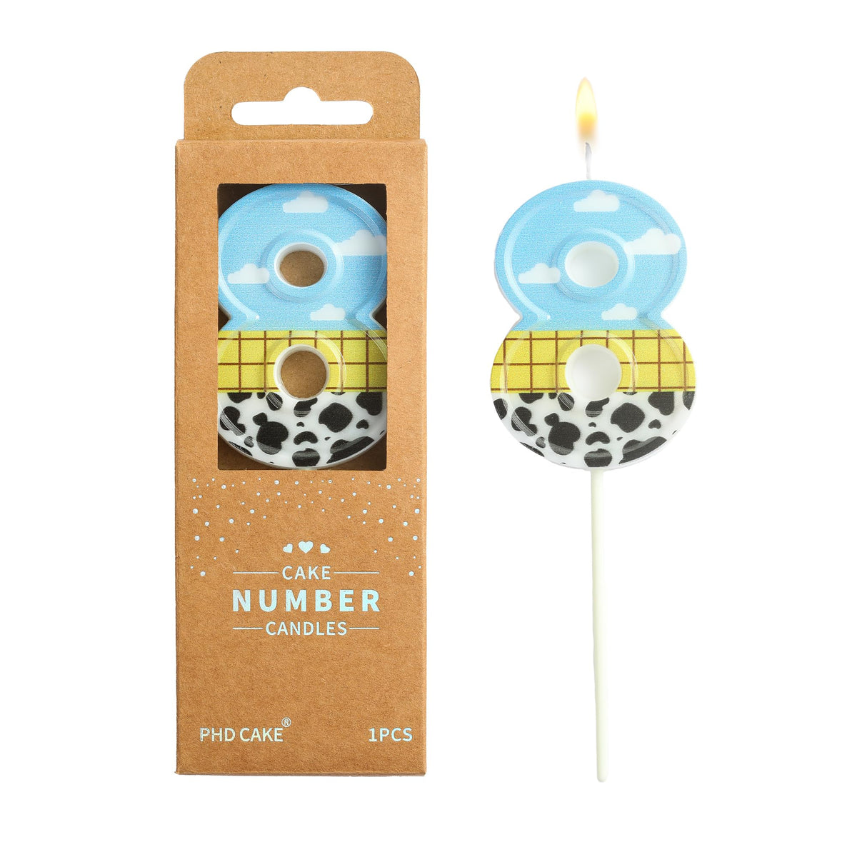 PHD CAKE 2.76 Inch Number 2 Toy Inspired Birthday Candles, Cartoon Story Number Candles, Cake Number Candles, Party Celebration, Style Candle