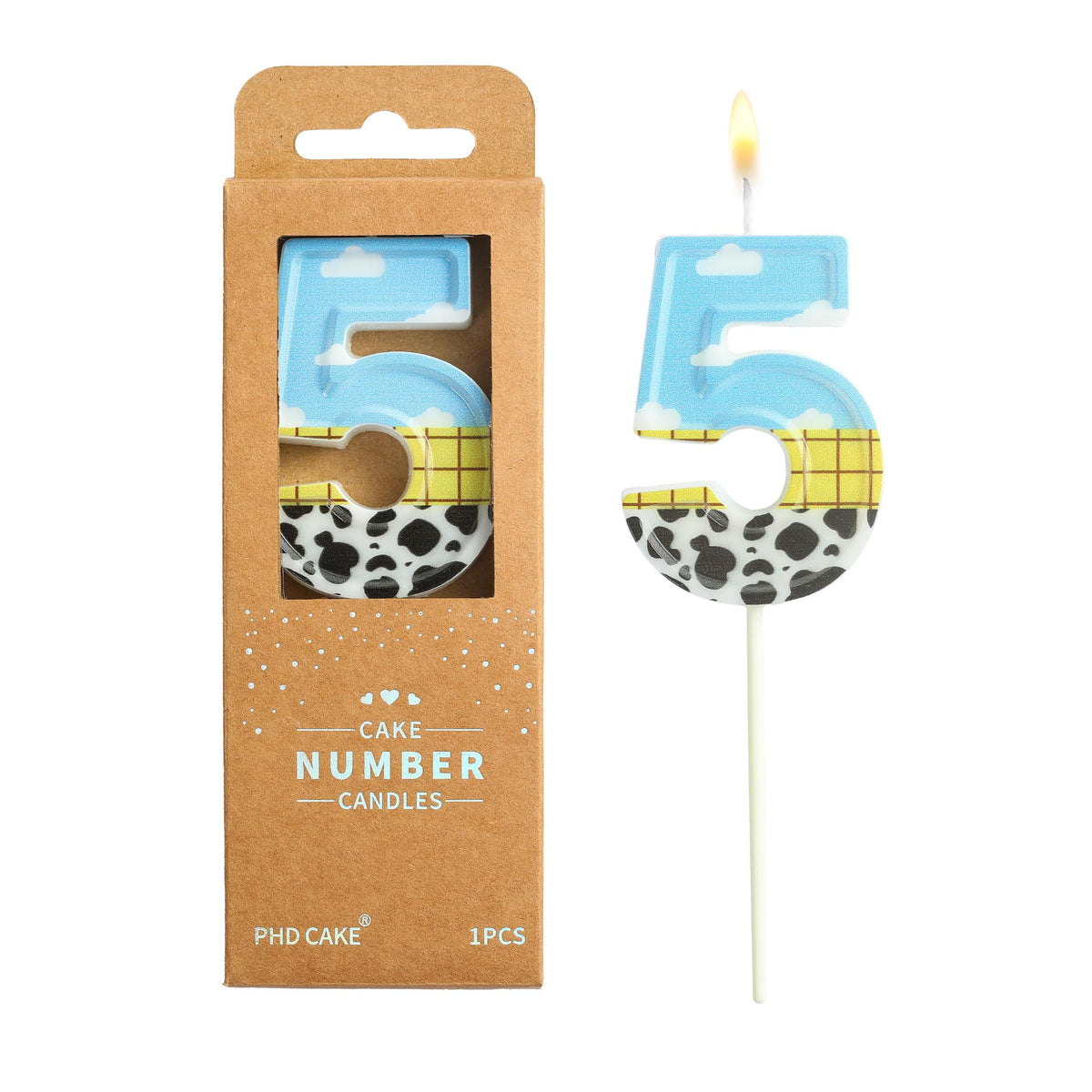 PHD CAKE 2.76 Inch Number 2 Toy Inspired Birthday Candles, Cartoon Story Number Candles, Cake Number Candles, Party Celebration, Style Candle