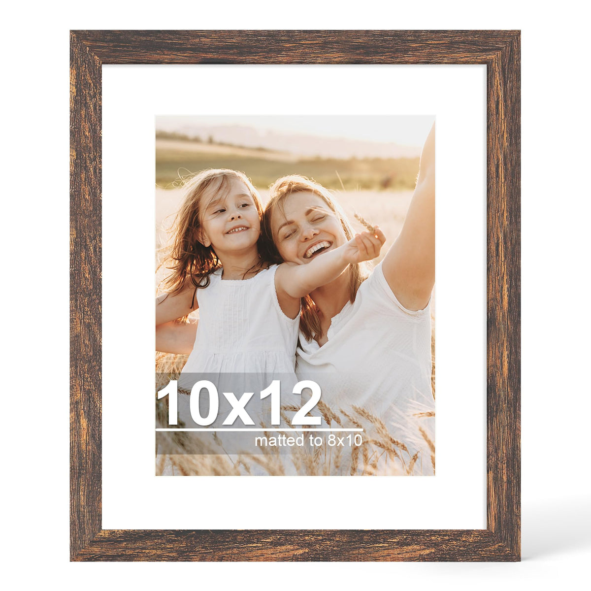 Hongkee 4x6 Picture Frame with Real Glass Wood Frame, 1 Pack (Mat 3.5x5)